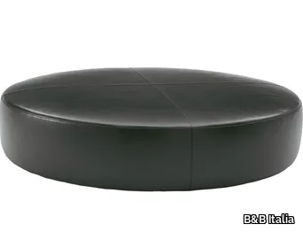 HARRY LARGE - Round leather pouf _ B&B Italia