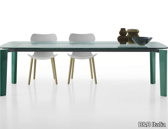 OSKAR - Rectangular glass table _ B&B Italia