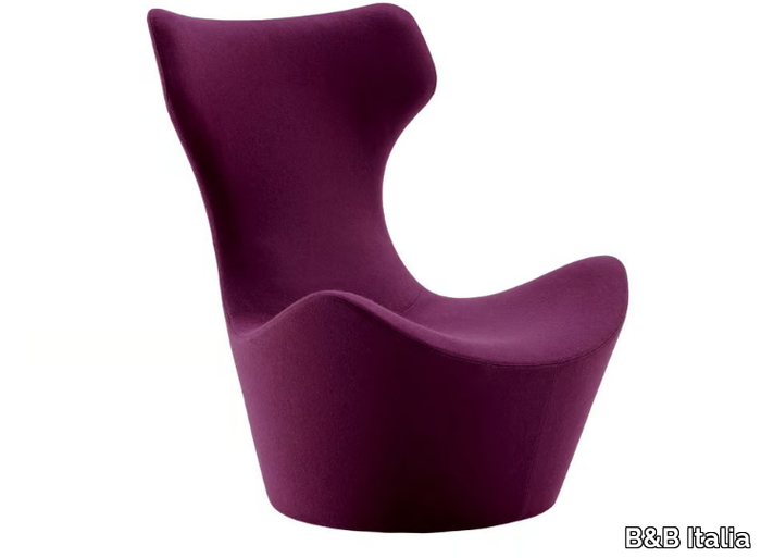 GRANDE PAPILIO - Swivel upholstered armchair high-back _ B&B Italia