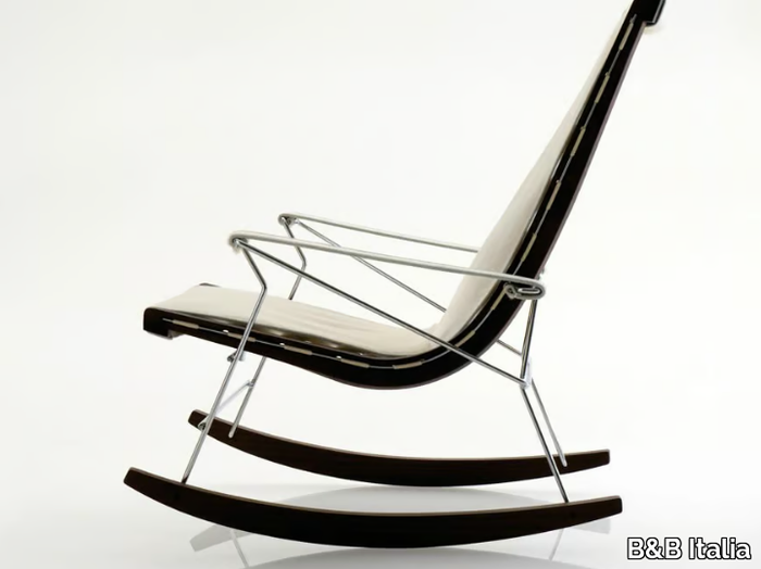 J.J. - Rocking leather armchair with armrests _ B&B Italia