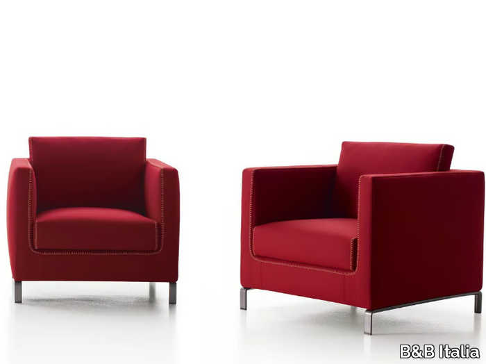 RAY - Fabric armchair with armrests _ B&B Italia