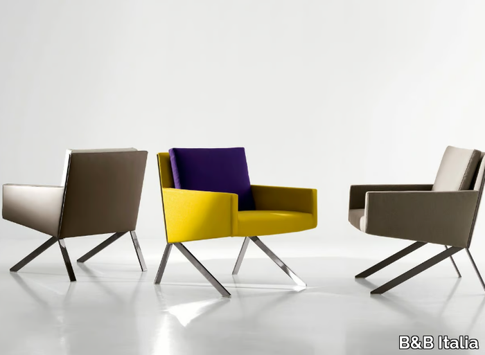 THEO - Fabric easy chair with armrests _ B&B Italia