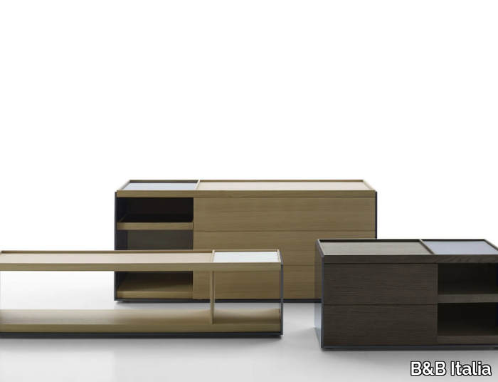 SURFACE - Low rectangular wooden coffee table _ B&B Italia