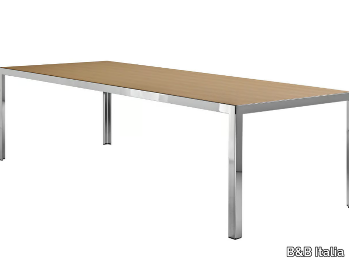 THE TABLE - Rectangular steel and wood table _ B&B Italia