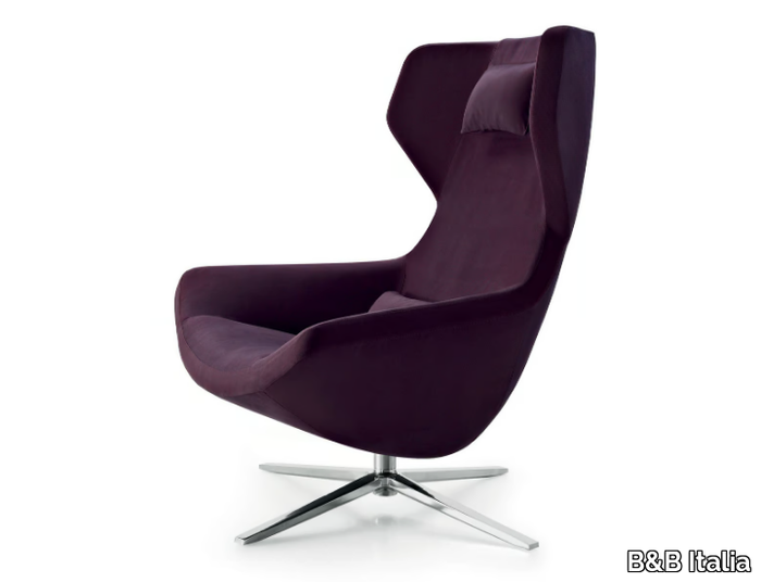 METROPOLITAN '14 - Swivel fabric armchair with 4-spoke base high-back _ B&B Italia