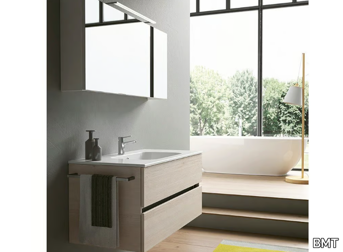 MOON 13 - Wall-mounted vanity unit with mirror _ BMT