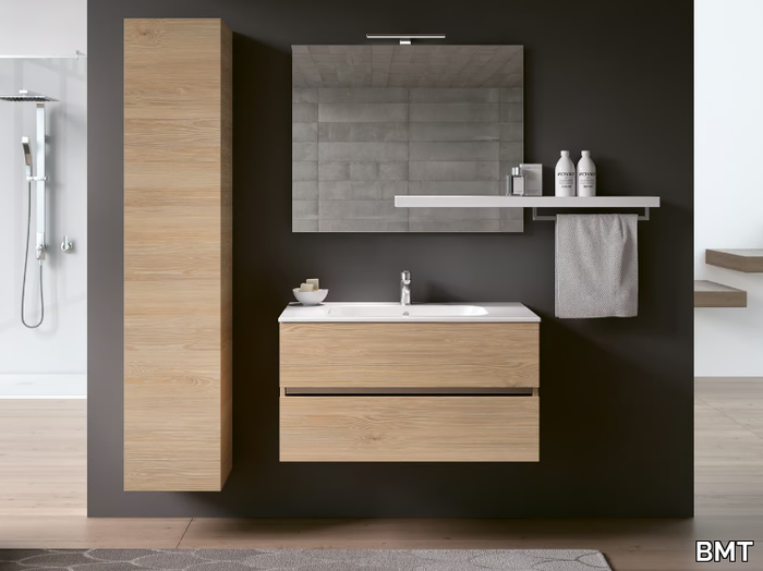 MOON 11 - Wall-mounted vanity unit with cabinets _ BMT