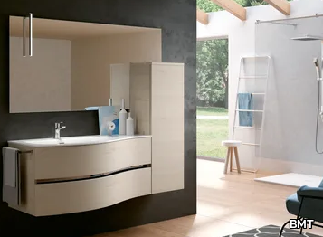 MOON 01 - Wall-mounted vanity unit with mirror _ BMT