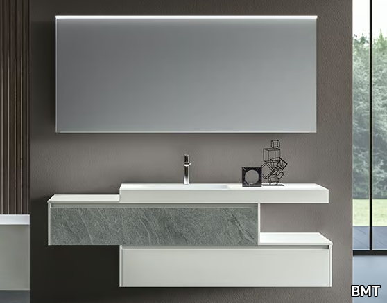 SWING 4.12 - Wall-mounted vanity unit with mirror _ BMT