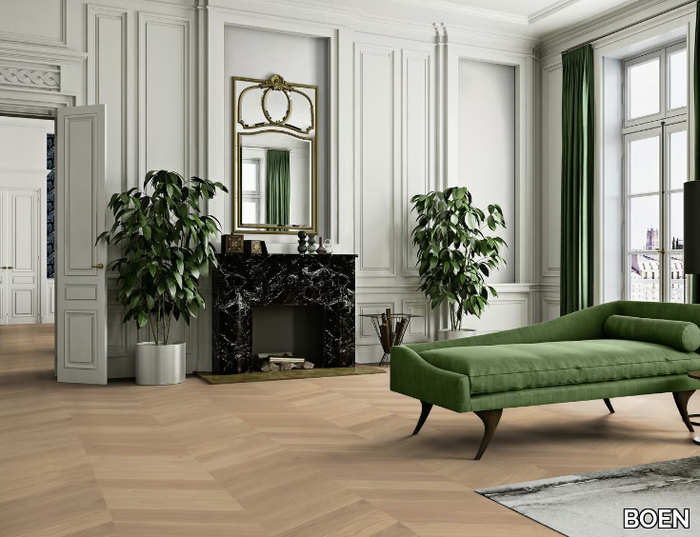 CHEVRON OAK ADAGIO WHITE - 3 layers oak parquet _ BOEN