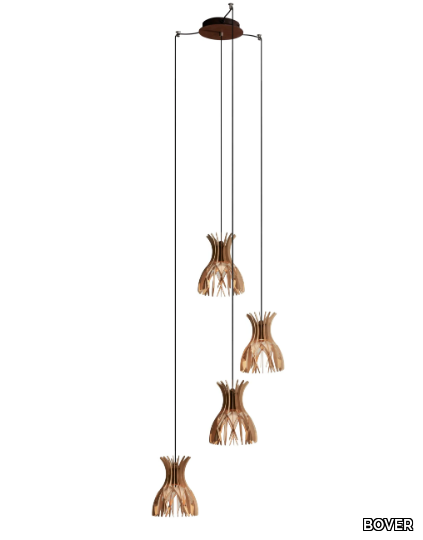 DOMITA S 20 4L - LED wooden pendant lamp _ BOVER