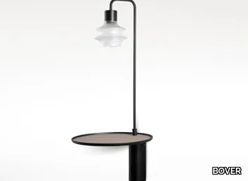 DROP A/03 - Round wall-mounted metal bedside table with built-in lights _ BOVER