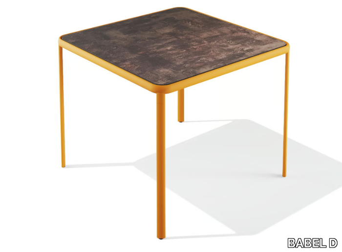 MELIK - Powder coated steel table with HPL top _ BABEL D