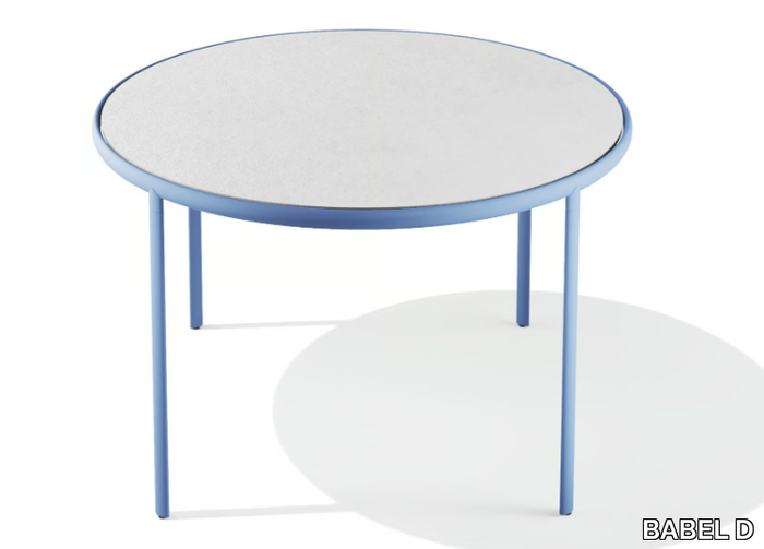 MELIK - Powder coated steel table with HPL top _ BABEL D