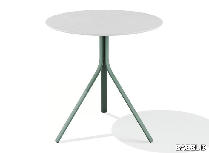 MELIK - Round powder coated steel table with 3-star base _ BABEL D