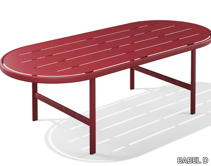 KANO - Oval powder coated steel table _ BABEL D