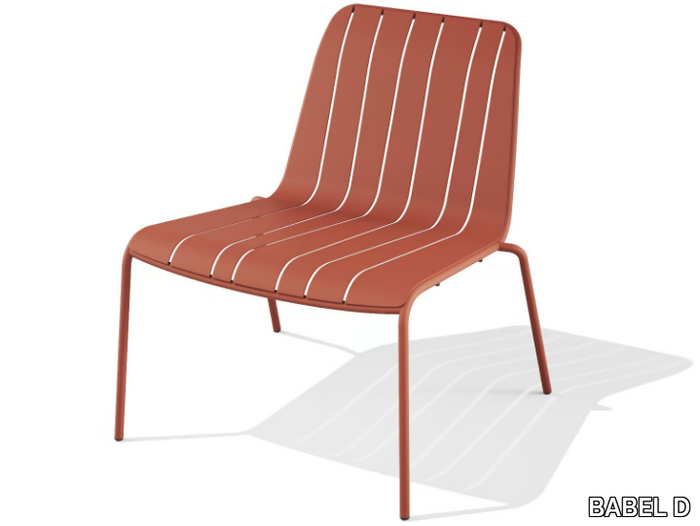 BANGI - Stackable powder coated steel easy chair _ BABEL D