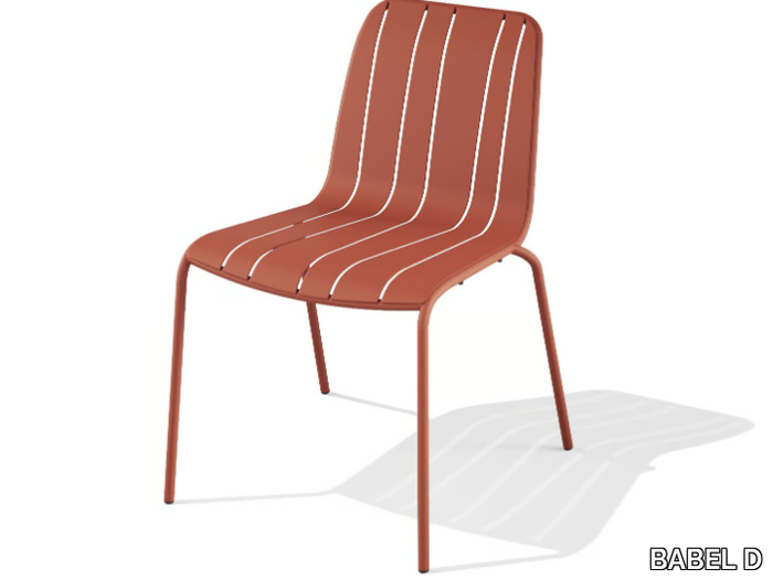 BANGI - Stackable powder coated steel chair _ BABEL D