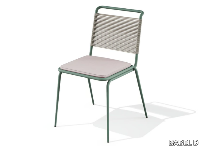 KISSI - Stackable powder coated steel chair with integrated cushion _ BABEL D