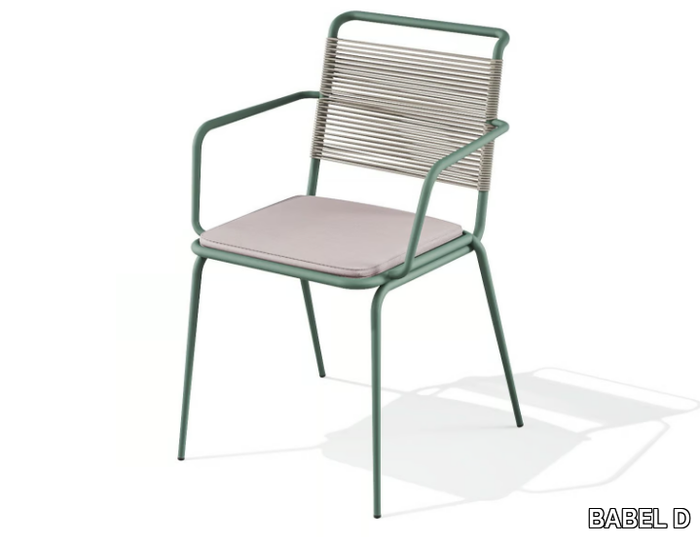 KISSI - Powder coated steel chair with integrated cushion _ BABEL D