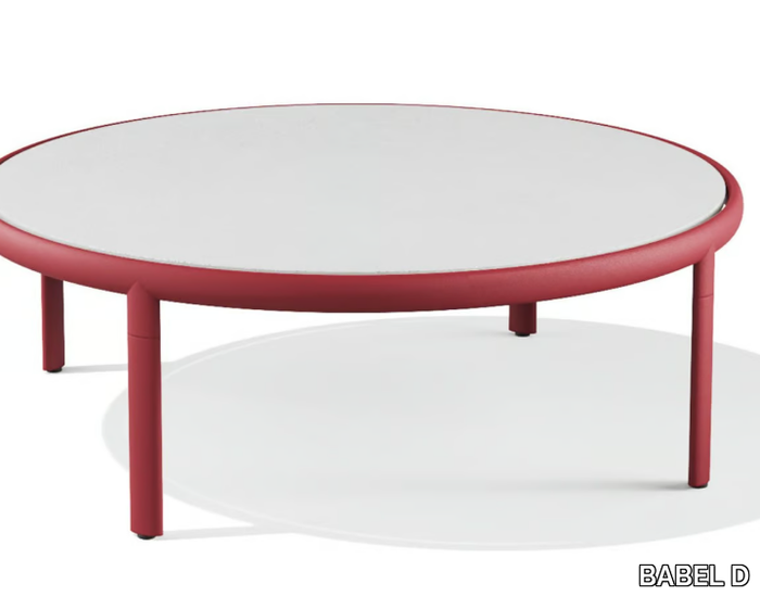 MELIK - Low powder coated steel coffee table with HPL top _ BABEL D