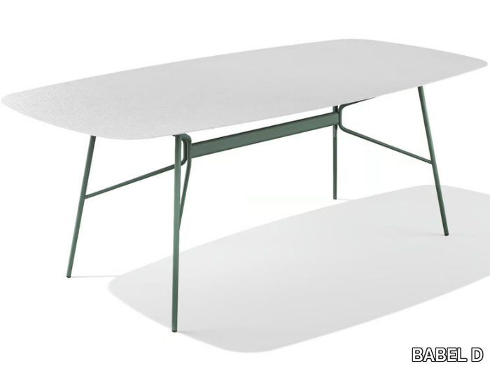 KISSI - Powder coated steel table with HPL top _ BABEL D