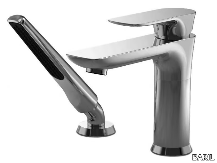 SENS B45 - Deck mounted single handle 2 hole bathtub tap with hand shower _ BARIL