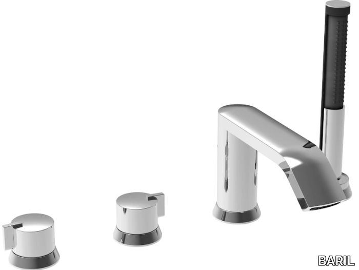 MA B51 - Deck mounted 4 hole bathtub tap with hand shower _ BARIL