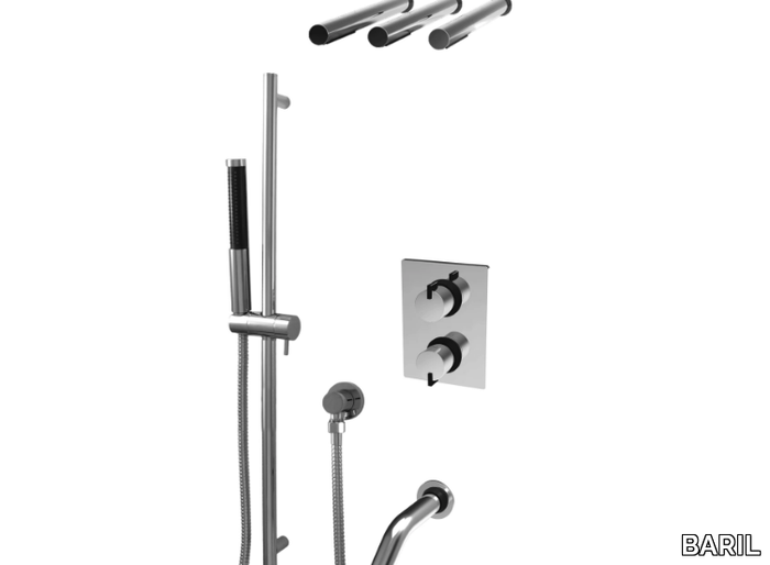 PRO-4300-51 - Thermostatic Recessed bathtub set with hand shower _ BARIL