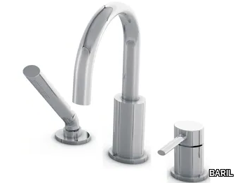 OVAL B14 - Deck mounted 3 hole single handle bathtub tap with hand shower _ BARIL