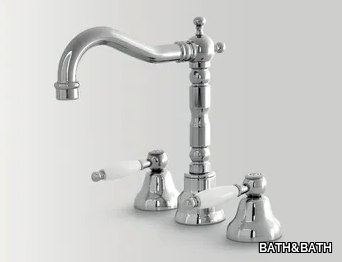 DOVER - 3 hole countertop washbasin tap with adjustable spout _ BATH&BATH