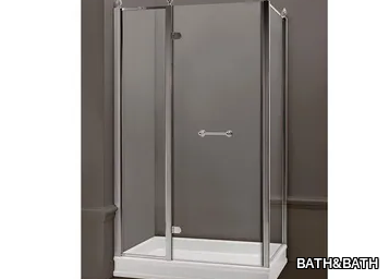 DORSET - Rectangular satin glass shower cabin with hinged door _ BATH&BATH