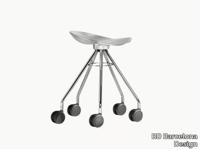 JAMAICA - Low aluminium stool with castors _ BD Barcelona Design