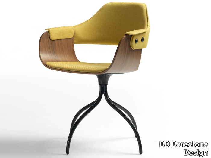 SHOWTIME - Swivel upholstered chair with armrests _ BD Barcelona Design