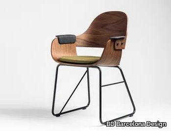 SHOWTIME NUDE - Sled base chair with armrests _ BD Barcelona Design