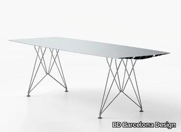 TABLE B 90 - INOX - Rectangular aluminium and stainless steel table _ BD Barcelona Design