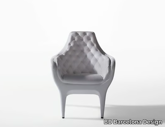 SHOWTIME - Tufted upholstered leather armchair _ BD Barcelona Design