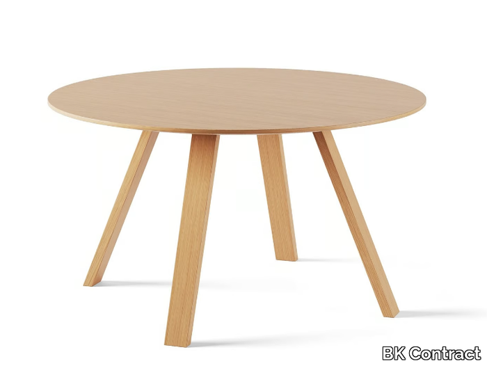 VIS MEETING - Round wood veneer table _ BK Contract