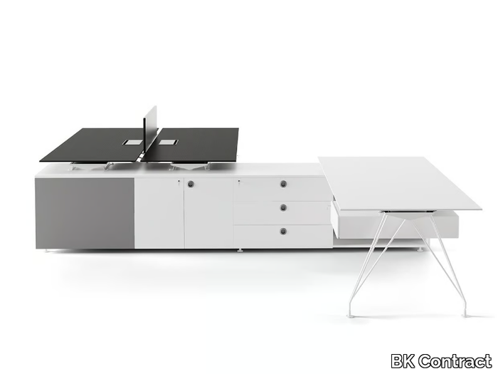 A1 BASIC - Multiple workstation desk with cable management _ BK Contract