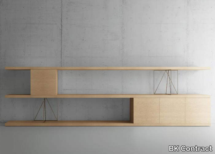 INGRAVITTA - Open freestanding low wood veneer office shelving _ BK Contract