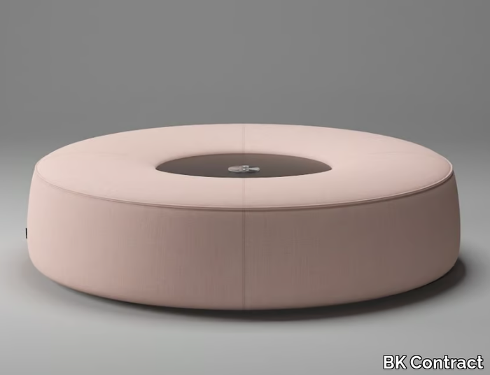 OLMO - Round fabric pouf with fire retardant padding _ BK Contract