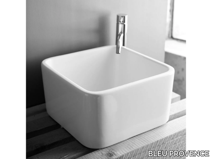 BOWL 2 - Countertop square ceramic washbasin _ BLEU PROVENCE