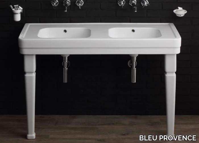 PROVENCE '900 - Console double ceramic washbasin _ BLEU PROVENCE