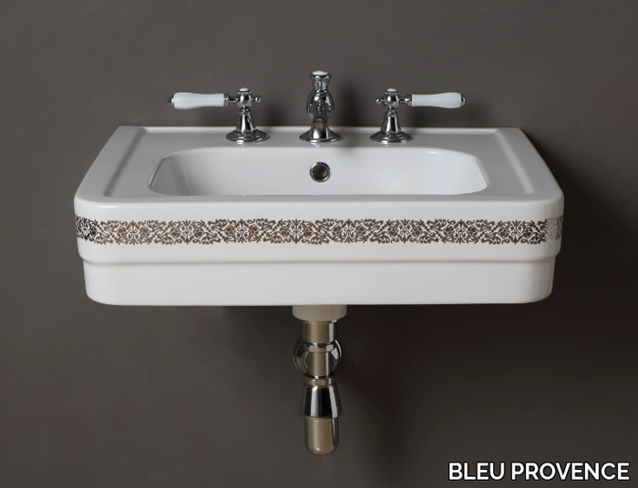 PROVENCE '900 - Wall-mounted rectangular ceramic washbasin _ BLEU PROVENCE