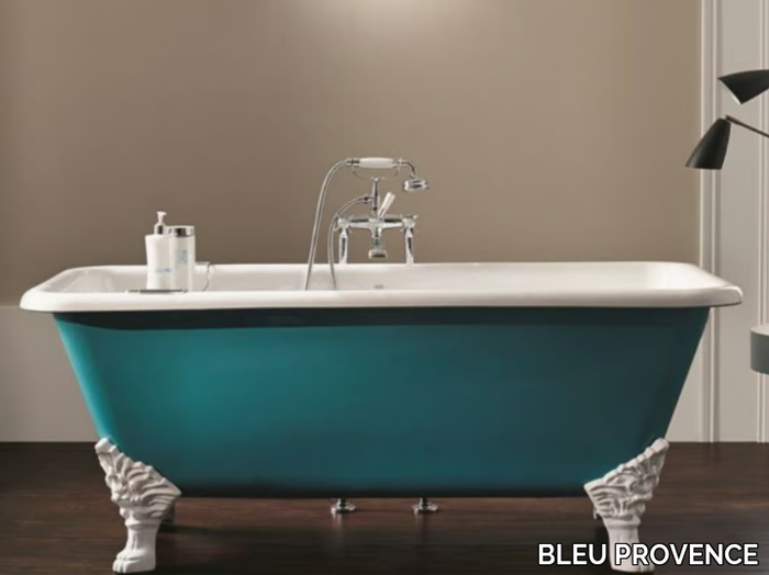 QUADRO - Rectangular cast iron bathtub on legs _ BLEU PROVENCE