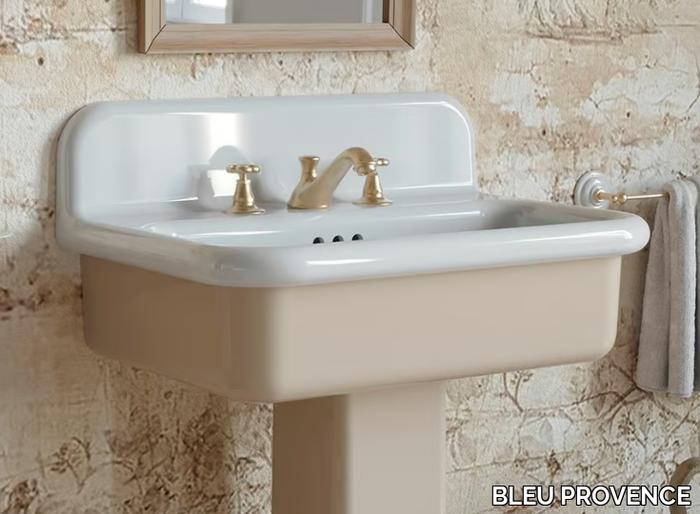 TRUE COLORS LITE TC2L70 - Wall-mounted rectangular ceramic washbasin with overflow _ BLEU PROVENCE