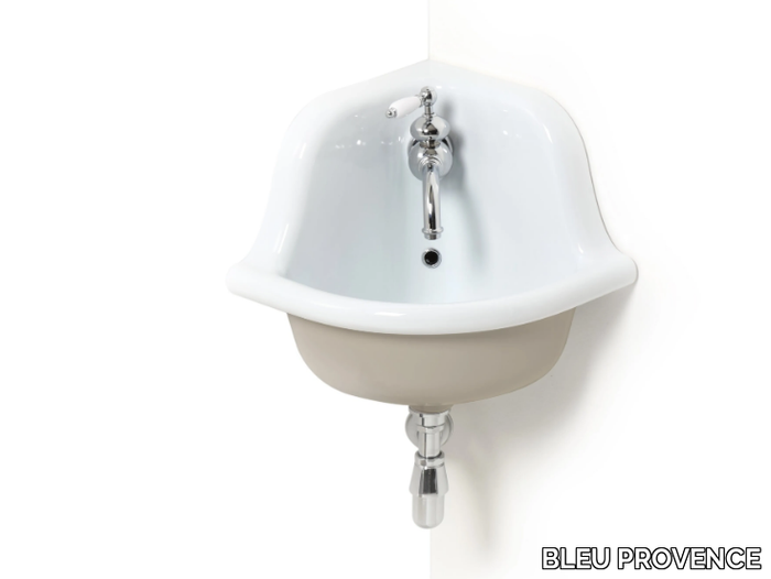 TRUECOLORS TCL4040 - Corner ceramic washbasin _ BLEU PROVENCE