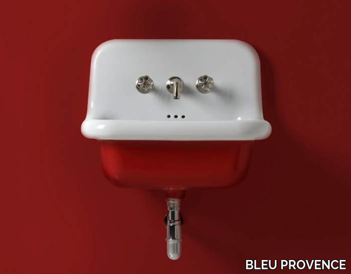 TRUECOLORS TCL60 - Wall-mounted rectangular ceramic washbasin _ BLEU PROVENCE