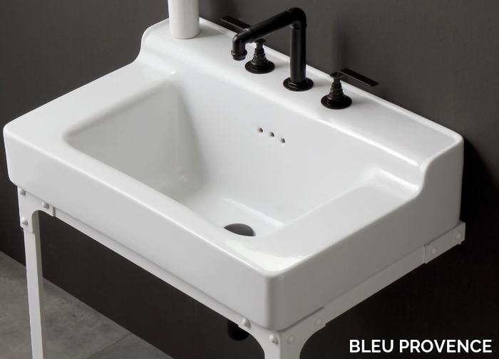 INDUSTRIALIS - Console rectangular single washbasin _ BLEU PROVENCE