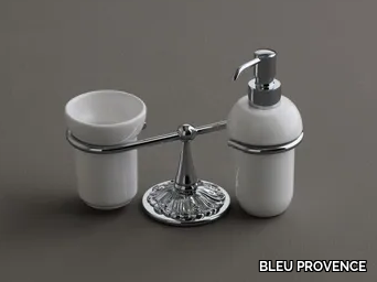 DECOR - Ceramic Bathroom soap dispenser / toothbrush holder _ BLEU PROVENCE